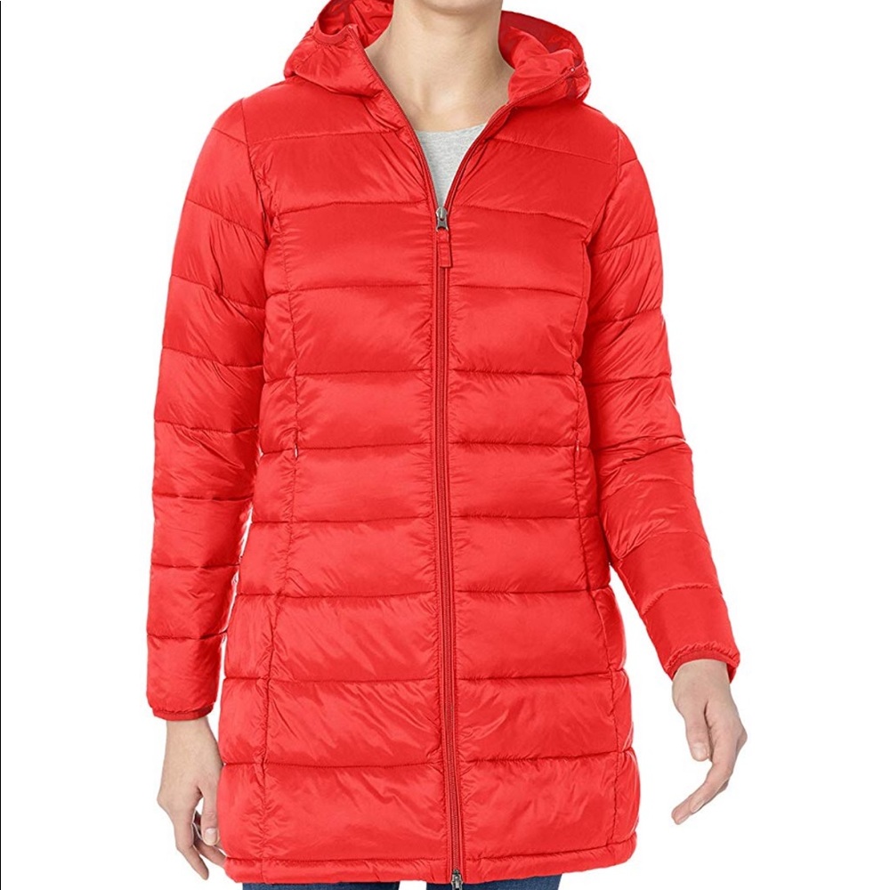 Red packable jacket